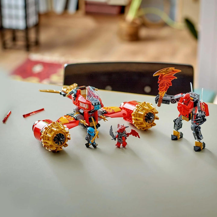 LEGO NINJAGO Kai's Storm Rider Mech - Jucărie motocicletă zburătoare cu 3 minifigurine - Mech cu cap, brațe și picioare mobile - Jucărie de construit - Cadou pentru băieți și fete cu vârsta de 7+ 71830 Seturi de constructie Besuche den LEGO-Store