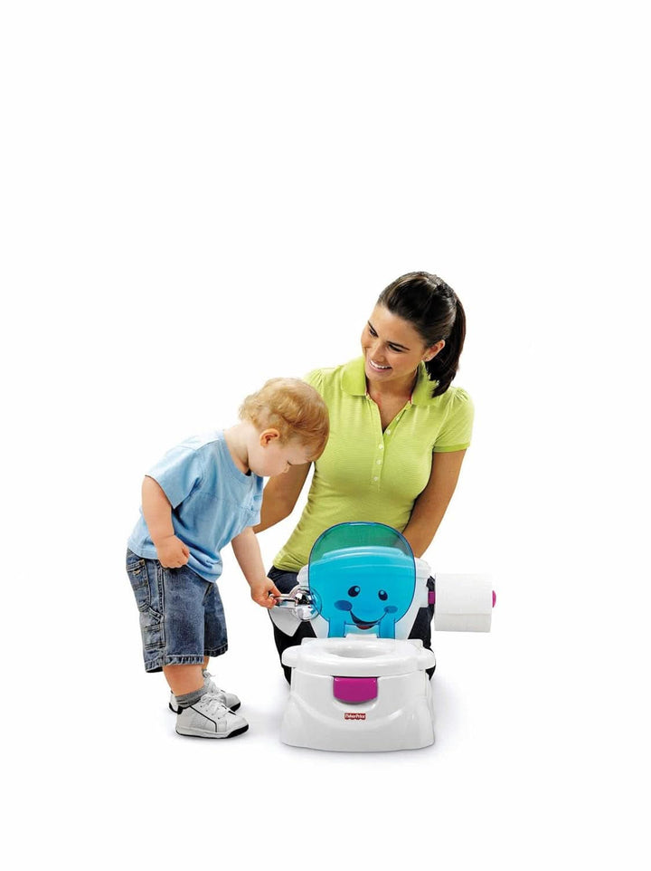 Fisher-Price Meine Erste Toilette, Baby Töpfchen, Mit Musik & Lustigen Sätzen, Tragbare Baby Toilette, Abnehmbarer Toilettenaufsatz, Deutsche Version, Ab 1 Jahr, P4326 Accesorii Hrana si Alaptare Bebe Naty Shop