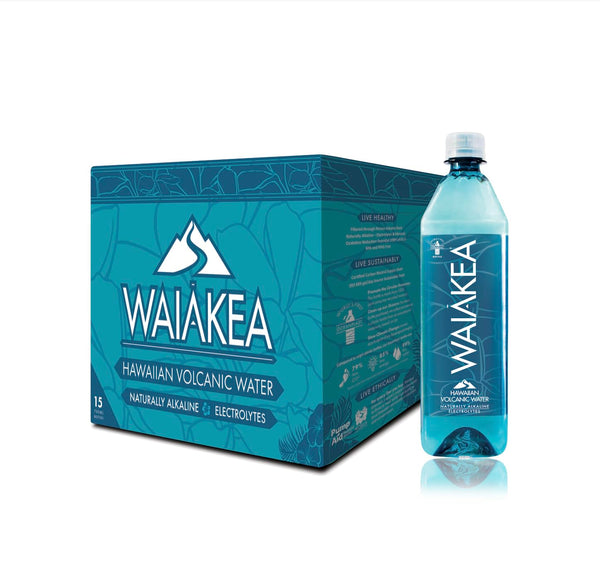 Waiākea - Hawaiian Volcanic Water - Naturally Alkaline Water - Ph Range 7.6 to 8.2 - All Natural Minerals & Electrolytes - 100% Recycled Water Bottles - Bottled Water 15 Pack - 23.7 Fl Oz, 700 Ml Apa USA Naty Shop 23.7 Fl Oz (Pack Of 15)