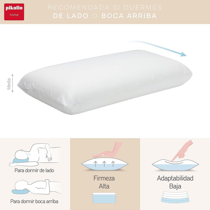 Pikolin Home - Pernă ergonomică viscoelastică cu capac dublu personalizabil cu miez din spumă de memorie pentru dormit pe lateral sau pe spate Perne standard Naty Shop