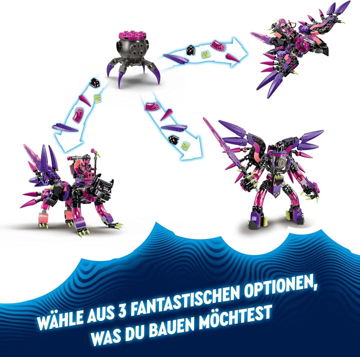 LEGO Dreamzzz 3-In-1 The Nightmare Creatures Of The Never Witch, jucărie magică pentru copii, cazan construibil, lup sau corb, set de fantezie pentru fete și băieți de la 9 ani 71483 Seturi de constructie Besuche den LEGO-Store