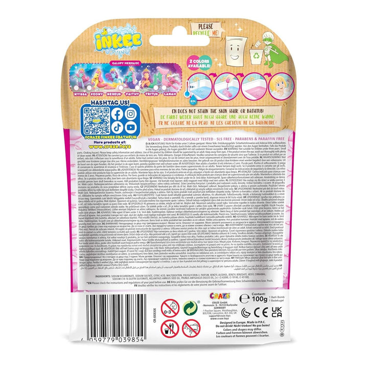 INKEE UNICORN | Bomba de baie pentru copii cu surpriza, 100 G, unicorn, parfum de floricele de porumb Mama si Copilul Naty Shop
