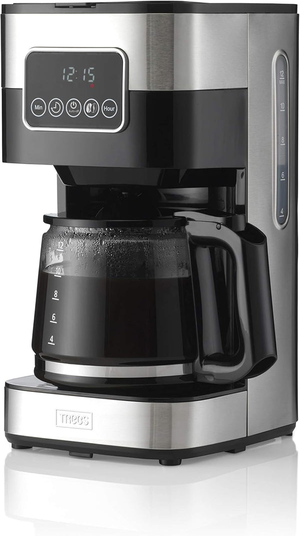 Cafetiera cu filtru Gastronoma Trebs 24100 - Până la 12 cești cu o capacitate de 1,5 litri - Programabilă - Oprire automată - Stop picurare - Afișaj tactil LED - Design din oțel inoxidabil / negru Espressoare Gastronoma Programabil 1,5 litri