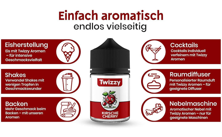 Aromă alimentară Twizzy Cherry - 60 ml - Aromă intensă - Ideală pentru coacere Arome Naty Shop
