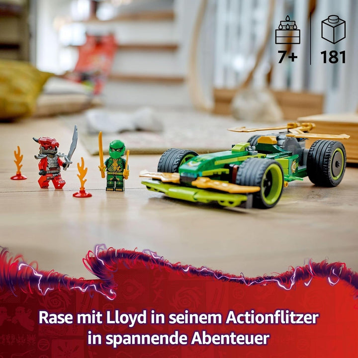 LEGO NINJAGO Lloyd's Action Speedster - Mașină de construit jucărie cu 2 minifigurine pentru jocuri de rol, mașină de construit jucărie pentru copii - cadou pentru băieți și fete de la 7 ani 71828 Seturi de constructie Besuche den LEGO-Store