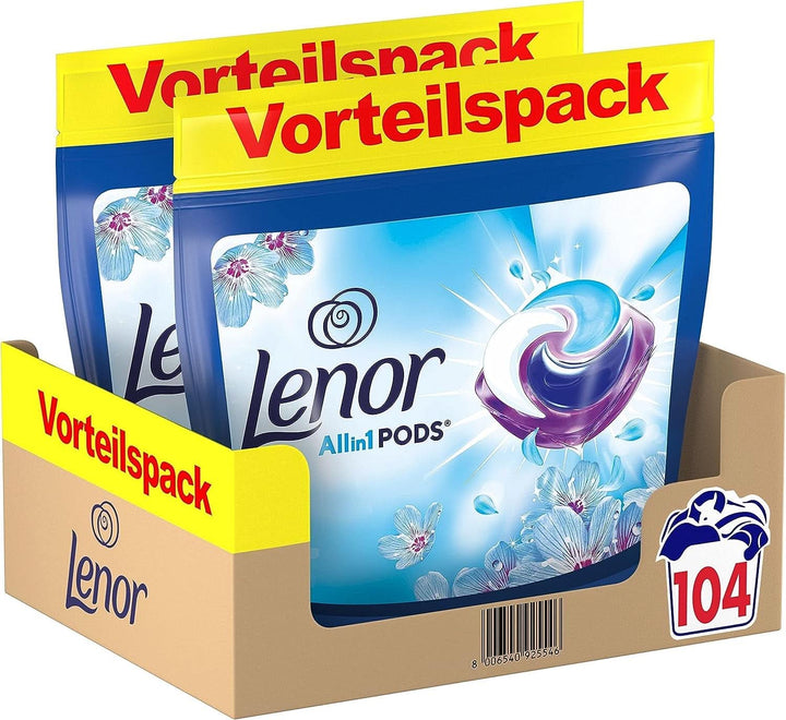 Detergent Lenor PODS All-In-1, 104 capsule, prospețime de 3 ori mai durabilă și curățenie profundă chiar și la spălarea la rece Naty Shop Model Clasic