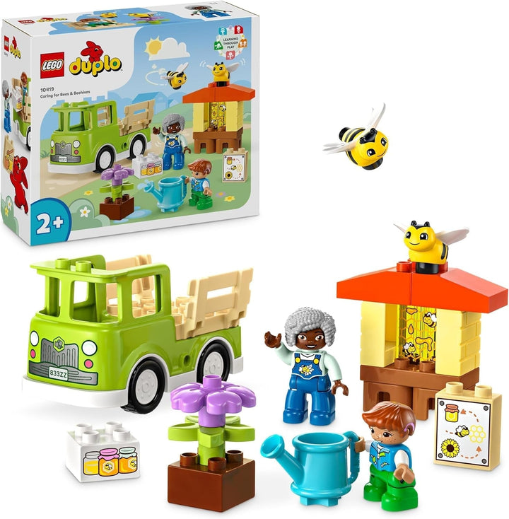 LEGO DUPLO Town Apicultură și stupi, jucărie educativă pentru copii mici cu 2 figuri și un camion mobil, set de construit și reconstruit, jucărie pentru copii mici de la 2 ani 10419 Seturi de constructie Besuche den LEGO-Store Titlu implicit