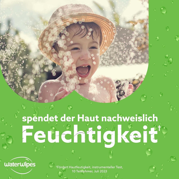 Waterwipes Șervețele pentru bebeluși hidratante și de curățare, cu 99% apă și extract de Aloe Vera, șervețele umede pentru față și corp Naty Shop