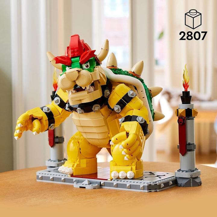 LEGO Super Mario The Mighty Bowser, kit model 3D, set mare cu figură mobilă de colecționat, inclusiv platformă de duel, idee de cadou pentru fani, de afișat ca decor pentru cameră 71411 Seturi de constructie Besuche den LEGO-Store