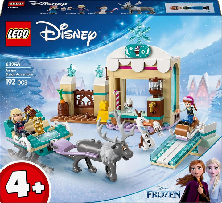 LEGO Ç€ Disney Frozen Anna's Sleigh Adventure, Jucărie de construcție și Playset de fantezie, Suport de ciocolată cu Anna, Kristoff, Olaf și Sven Mini Dolls, Jucărie de prințesă pentru fete de la 4 ani 43256 Seturi de constructie Besuche den LEGO-Store