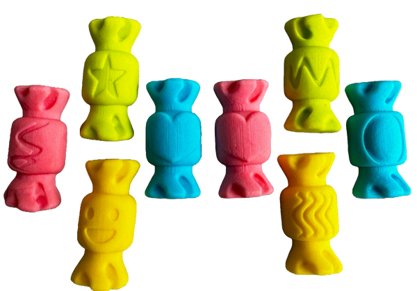 Set 8 decoratiuni comestibile din zahar, Bomboane Decoratiuni din Pasta de Zahar Nati Shop