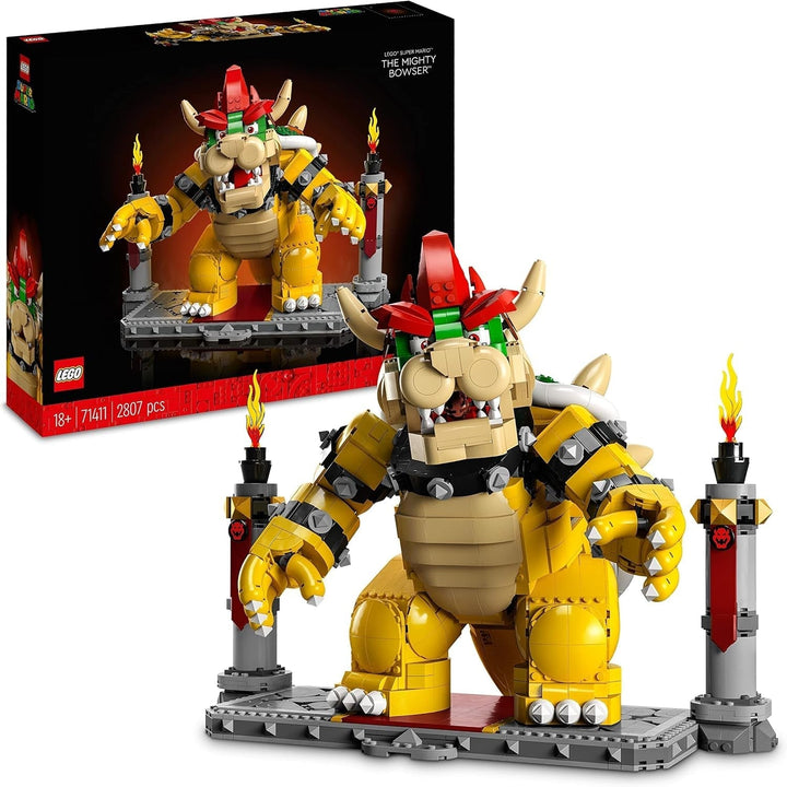 LEGO Super Mario The Mighty Bowser, kit model 3D, set mare cu figură mobilă de colecționat, inclusiv platformă de duel, idee de cadou pentru fani, de afișat ca decor pentru cameră 71411 Seturi de constructie Besuche den LEGO-Store Singur