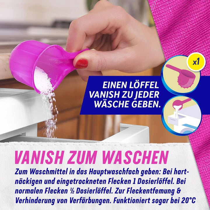 Vanish Oxi Action Powder Pink - 1,125 Kg - pudră de îndepărtare a petelor și de îmbunătățire a rufelor fără clor - pentru rufe colorate Detergenti Rufe Naty Shop