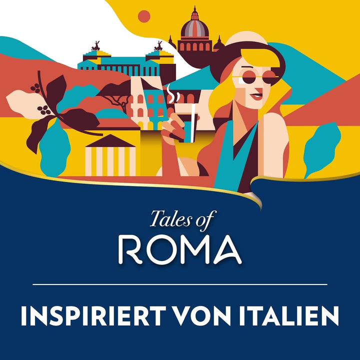 Lavazza, Tales of Roma, boabe de cafea, ideale pentru mașinile de cafea Espresso, cu note de aromă de alune și ciocolată neagră, Arabica și Robusta, 250 grame Cafea Naty Shop