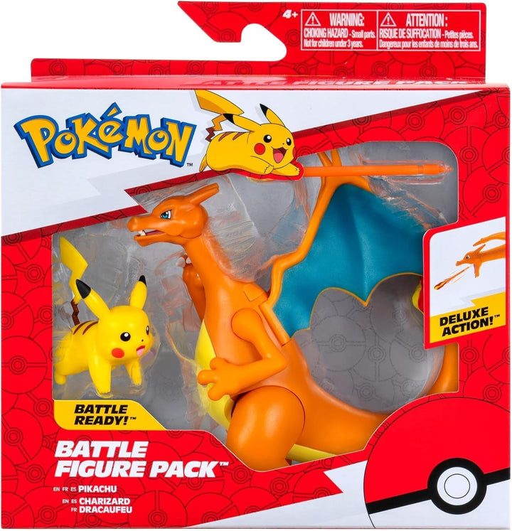 Pokémon PKW3459 - Battle Figure Pack - Glurak & Pikachu, Glurak mobil cu Pikachu Action figures Naty Shop Titlu implicit