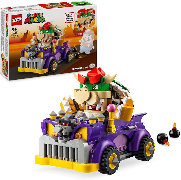 LEGO Super Mario Bowser's Monster Cart - Set de expansiune, jucărie pentru mașină cu figura Bowser pentru băieți și fete, set cu un singur personaj, cadou de gamer pentru copii de la 8 ani 71431 Seturi de constructie Besuche den LEGO-Store Singur
