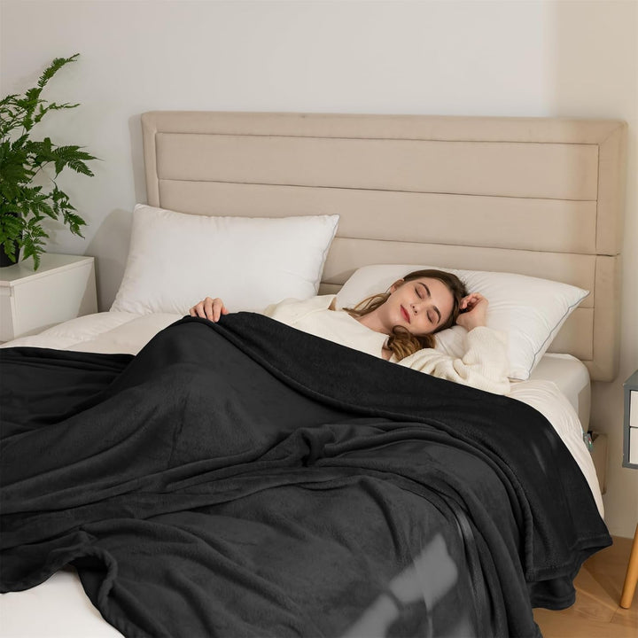 Good Nite Cosy Pătură Pătură pufoasă Pătură de pat Pătură de canapea XL Pătură de locuit Pătură din fleece 150X200Cm Negru Soft Warm Pături Pătură pufoasă Paturi si Cuverturi Good Nite