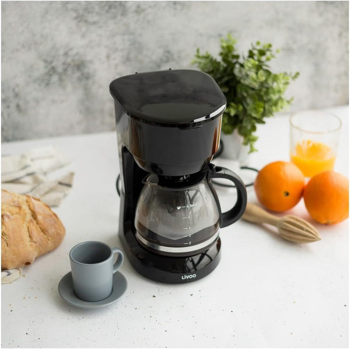 Espressor cu filtru pentru 6 cești, 600 W, negru - DOD183N