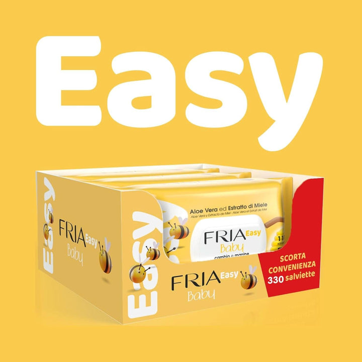 Fria Easy Baby, Șervețele pentru schimbarea scutecelor, cu Aloe Vera și extract de miere cu efect de hidratare a pielii, testate dermatologic Servetele Umede Bebelusi Naty Shop