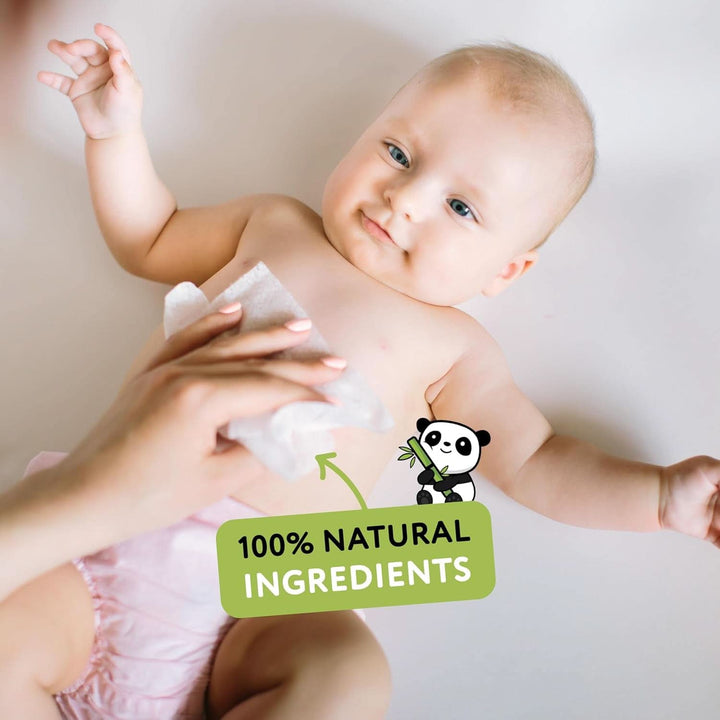 Șervețele umede pentru copii Cheeky Panda Bamboo, Delicate și moi, Primul kit pentru nou-născuți Servetele Umede Bebelusi Naty Shop