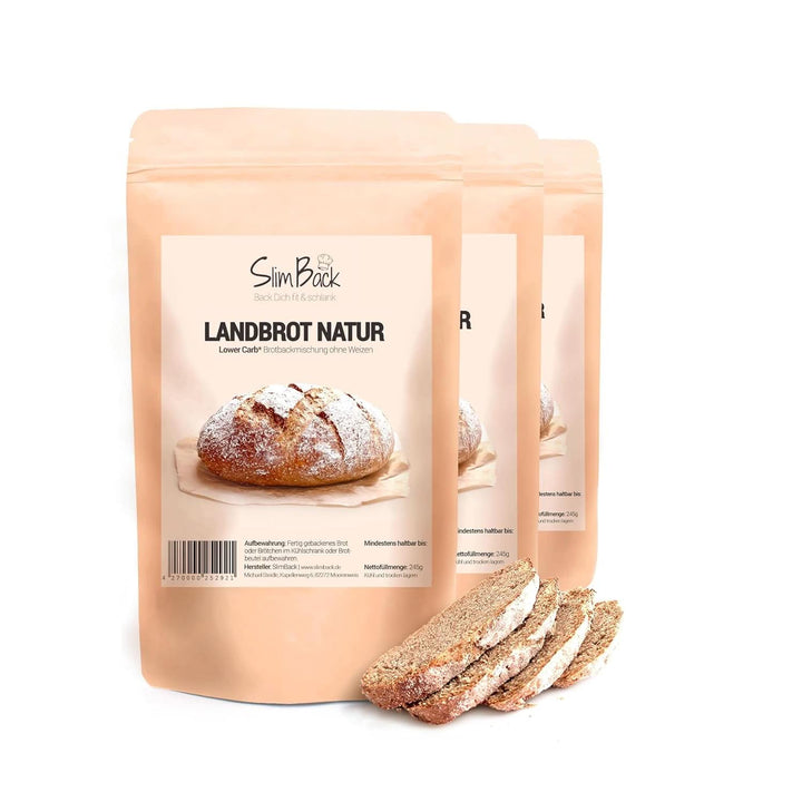 LOWER CARB BREAD BLEND, keto, vegan și fără gluten, alternativă de pâine proteică fără soia și cereale Bucatarie Naty Shop Set 3 x 245 grame