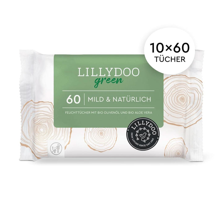 Șervețele umede naturale verzi LILLYDOO, 100% fără plastic, fără parfum (FSC Mix) Servetele Umede Bebelusi Naty Shop