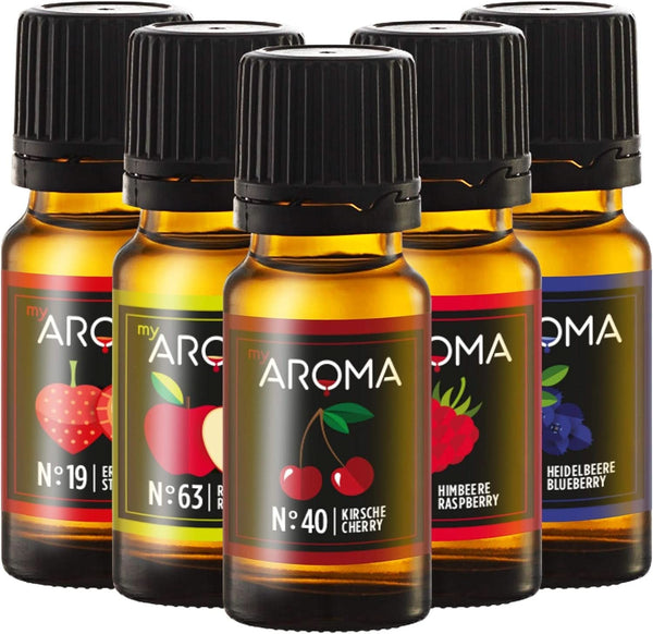 Myaroma | Set: Forest & Meadow - Aromă naturală pură cu aromă de fructe și aromă de fructe (5 x 10 ml) | Fără zahăr și neîndulcit Indulcitori Naty Shop Pajiște de pădure