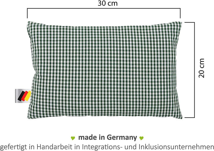 Gözze - Pernă parfumată cu ierburi, umplutură din amestec de ierburi 200G, capac din bumbac 100%, 30 X 20 Cm - Verde carouri Perne standard Naty Shop