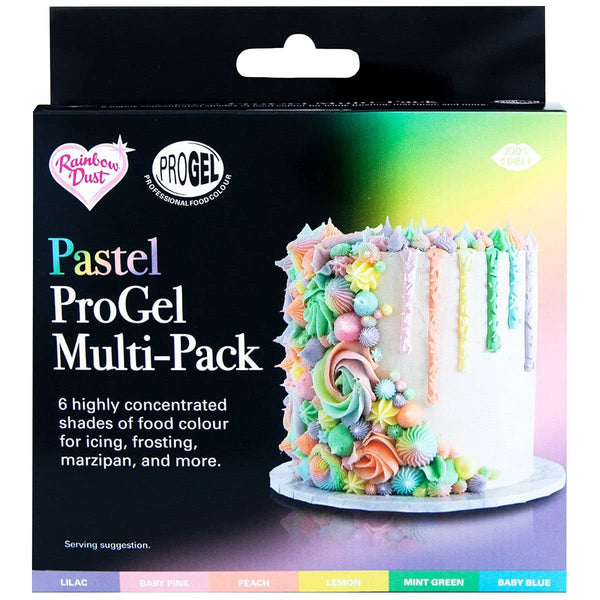 Rainbow Dust Progel Multi Pack PASTEL 6 x 25 grame Coloranti Alimentari Naty Shop Default Title