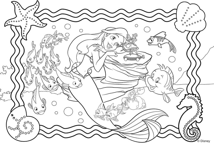 Lisciani - DISNEY Puzzle Ariel - Recreează și colorează scenele din cutiile tale preferate - de la 7 ani - PUZZLE DE MARE DIMENSIUNE cu 250 de piese - Încurajează dexteritatea Puzzle Naty Shop