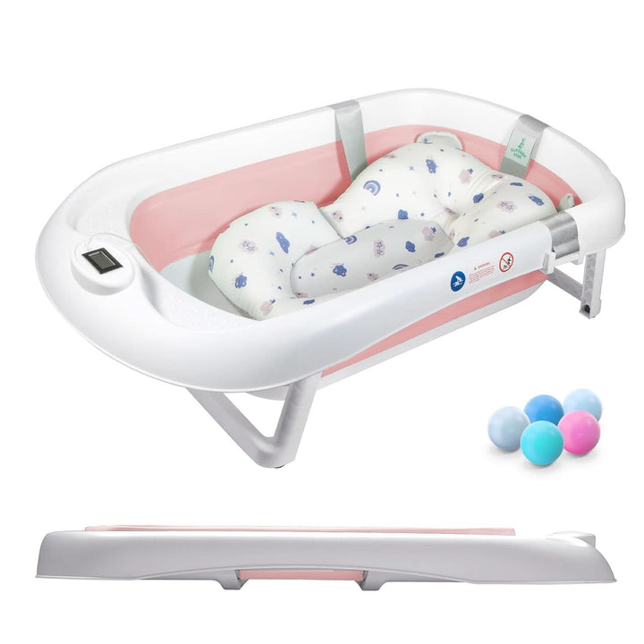 Cada de baie pliabila pentru bebelusi cu perna de baie si termometru integrat Mama si Copilul Naty Shop