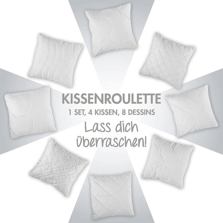 Traumnacht Pernă confortabilă ruletă, Set de 4 perne, Cu capac matlasat și umplutură din tije de spumă, 40 X 40 cm, Certificat Oeko-Tex, Produs în conformitate cu standardul de calitate german Perne standard Naty Shop