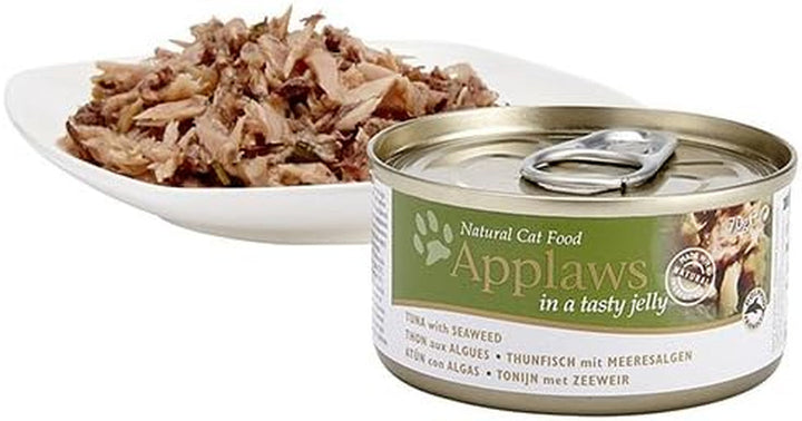 Applaws Natural Wet Cat Food, Multipack Selecție de pui și pește în jeleu, cutii de 70 g (pachet de 12)