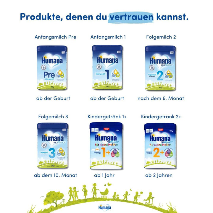 Humana PROBALANCE lapte de continuare 3, din luna a 10-a, hrana pentru bebelusi dupa alaptare, hrana initiala sau lapte de continuare 2, ideal pentru alimentatie suplimentara, 750 g Mama si Copilul Naty Shop