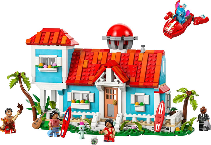 LEGO Ç€ Disney Casa de pe plajă din "Lilo și Stitch" - Jucărie de construit cu 6 camere, observator, navă spațială și 5 minifigurine - cadou de ziua de naștere pentru fete și băieți de 9+ și fani 43268 Seturi de constructie Besuche den LEGO-Store