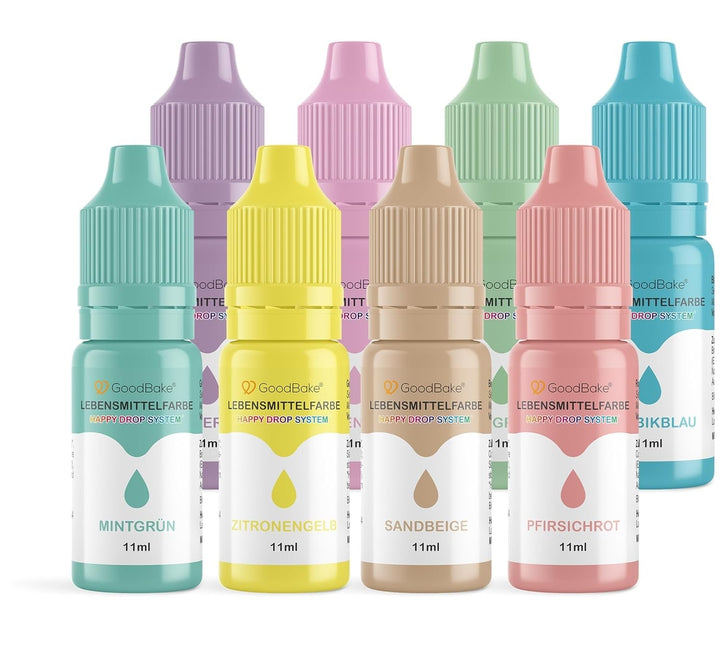 Goodbake coloranti alimentari, 100% vegan, 11 ml, diverse culori Coloranti Alimentari Naty Shop Set Pastel de 8 bucati