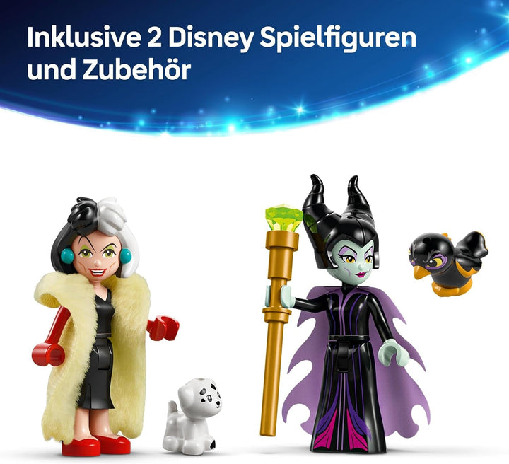 LEGO Ç€ Disney Villains The Dresses Of Maleficent And Cruella De Vil - Jucărie pentru băieți și fete de la 9 ani - Incl. 2 mini păpuși și 2 figurine de animale - Cadou aniversar pentru fani 43262 Seturi de constructie Besuche den LEGO-Store