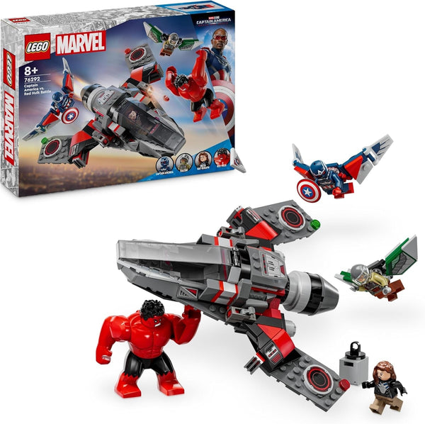 LEGO Marvel Showdown între Căpitanul America și Hulk Roșu, cadou pentru copii, set cu jet construibil, jucărie cu supereroi pentru băieți și fete de la 8 ani, jucărie de construit aventuri 76292 Seturi de constructie Besuche den LEGO-Store Titlu implicit