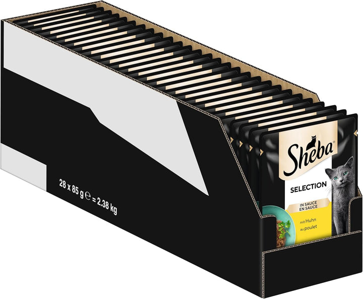 SHEBA Portion Pouch Hrană umedă pentru pisici Selection In Sauce With Salmon And Pollock Msc-Certified 28 X 85G