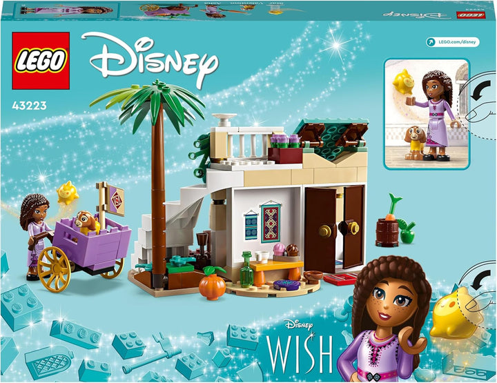 LEGO 43223 Disney Wish Asha în orașul Rosas, set de film Wish cu piață, mini păpușă Asha, Valentino ca capră de jucărie și figuri de stele, cadou pentru copii de la 6 ani, fete și băieți Seturi de constructie Besuche den LEGO-Store