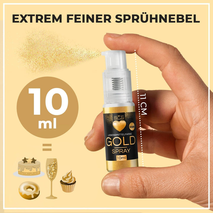 He-Ju colorant alimentar pulbere, spray, auriu, 10 grame Coloranti Alimentari Naty Shop