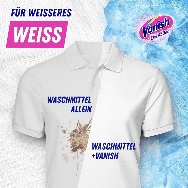 Vanish Oxi Action Powerwhite Powder - 1 X 1,125 Kg - pudră de îndepărtare a petelor și de îmbunătățire a rufelor fără clor - pentru rufe albe Detergenti Rufe Naty Shop