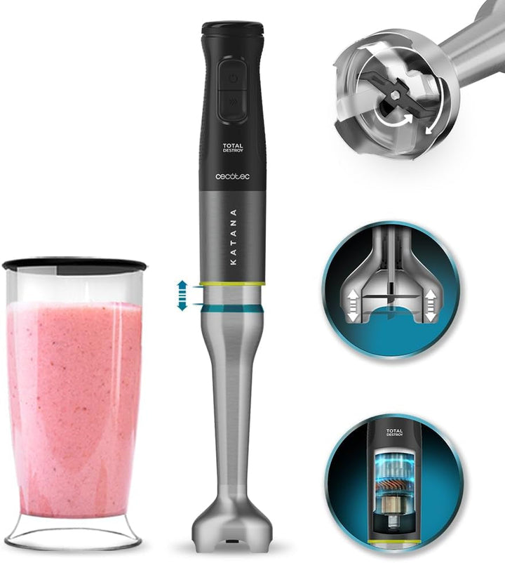 Mixer manual Cecotec Katana 15 Totaldestroy Smash B. 1500 W Mama si Copilul Naty Shop 1500 W | Totaldestroy | Gri 1 Accesoriu