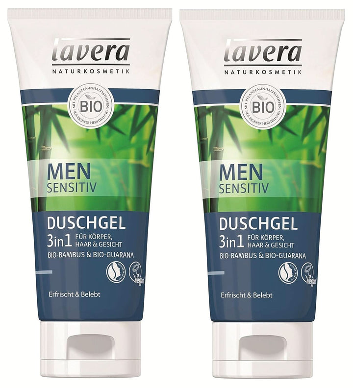 Lavera, Gel de duș cu bambus organic și guarana, 3 in 1, pentru piele, păr și față, 200 ml Duș și baie Naty Shop 2