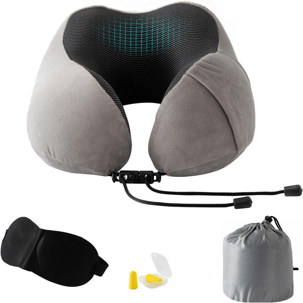Good Nite Neck Pillow Airplane Neck Pillow Travel Pillow Adult Neck Pillow Car Home Pillow Head Pillow Ergonomic Memory Foam Washable With Narrow Back Adjustable Grey Perne calatorie Naty Shop Titlu implicit