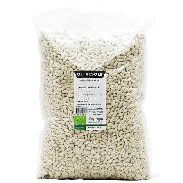 , Fasole bio-canellini 5 kg, leguminoase organice din cultivarea controlată, bogată în Cereale Naty Shop Default Title