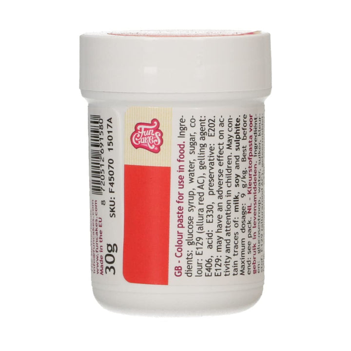 Funcakes Pastenfarbe Blattgrün; Konzentrierte Lebensmittelfarbe Für Teig, Sahne, Fondant, Marzipan, Teig, Modellier- Und Blütenpaste. Halal Und Koscher. 30 G Coloranti Alimentari Naty Shop Red
