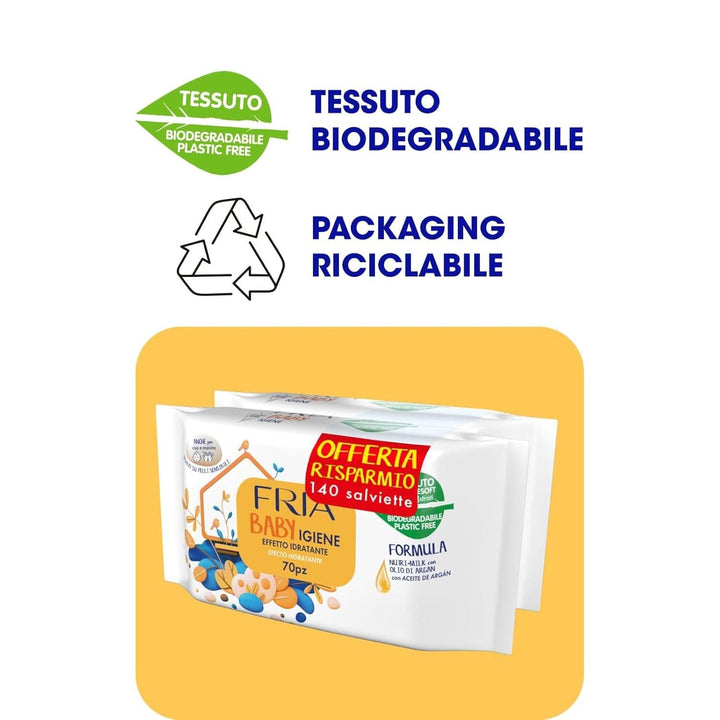 Șervețele umede, pachet de 2 (2 x 72 șervețele) Servetele Umede Bebelusi Naty Shop