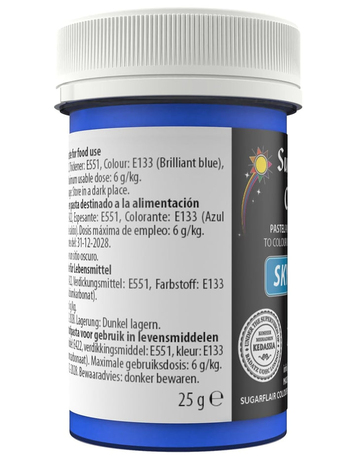 Sugarflair Lebensmittelfarbe Pasta Pastel Sky Blue, Pasta Lebensmittel Farbe Für Fondant Und Marzipan, Spectral Concentrated Paste Colours - 25G Coloranti Alimentari Naty Shop