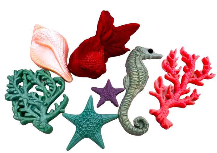 Set decoratiuni comestibile, Animale marine Decoratiuni din Pasta de Zahar Nati Shop